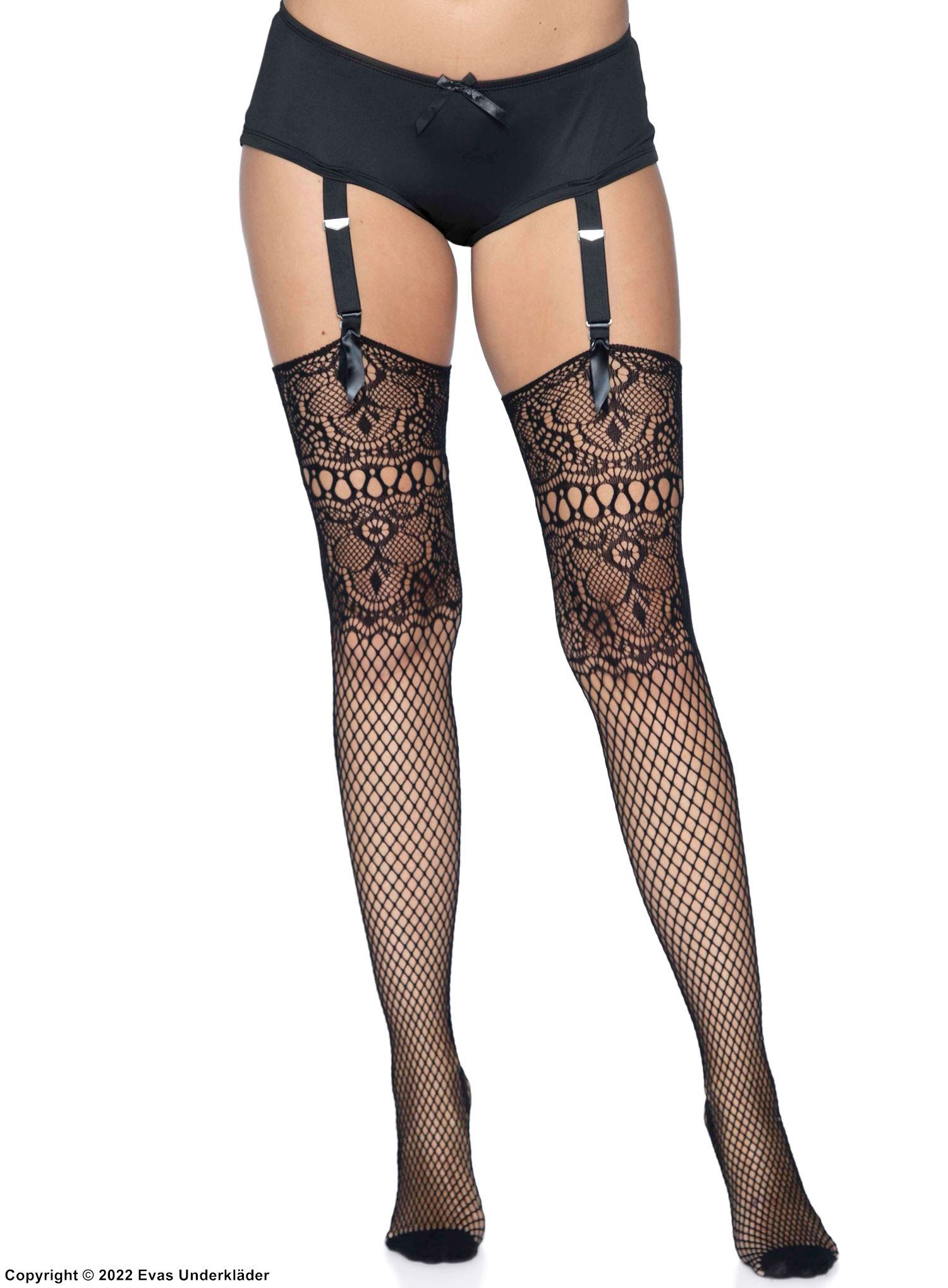 Beautiful stockings, fishnet, back seam, lace details
